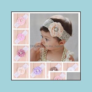 Hair Accessories Infant Children Flower Pearl Headbands Girl Lace Headwear Pography Props Kids Baby Adorable Pretty Bands Mxho Mxhome Dh5Se