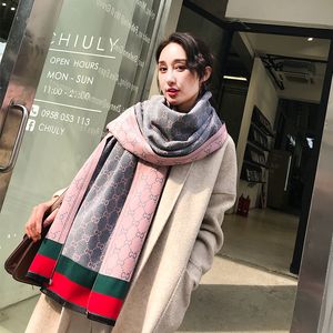 Designer Seidenschal Klimaanlage Schal Luxus Winterschals Frauen Nachahmung Kaschmir warmer Schal