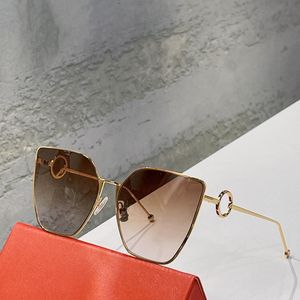 0323/S Gold/Braun schattierte Katzenaugen-Sonnenbrille für Damen, modische Sonnenbrille, UV400-Schutz, mit Box