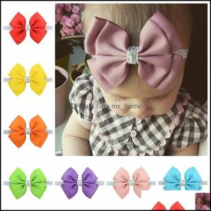 Hair Accessories Europe Babies Girls Bowknot Opaski podwójnie warstwy łuk opaska na głowę Dzieci Baby Headwraps