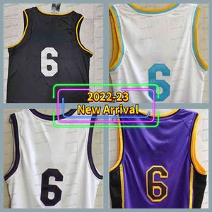 22-23 New Mens Basketball Jersey 6 Purple White Davis Russell Anthony Westbrook Abbigliamento da uomo per abbigliamento da esterno