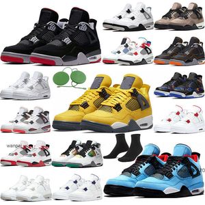 Manila Top 4 University Blue 4S Basketball Shoes Black Cat Fire Red Men Sneakers Starfish Metallic Orange Green What The Mushroom Mensjordon Jordens