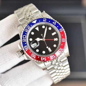 Zegarki męskie/damskie Automatyczne GMT Mechaniczne 40 mm zegarek 904L Stal nierdzewna Niebieska czarna ceramiczna szafa szklana super świetliste zegarek Montre de lukse prezenty ST9