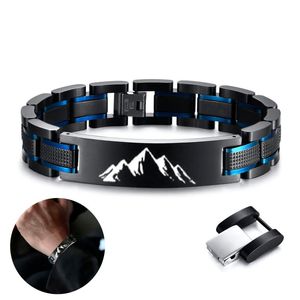 Link Chain Personalized Men's Bracelet Stainless Steel ID Custom Engraved Groomsman GiftsLink