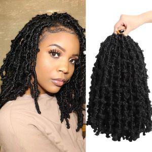 14インチバタフライかぎ針編みの髪の長いフェイクロックヘアブレード80g/PCS黒人女性LS15