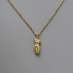 Amaiyllis 18K Gold Human Body ClaVicle Halsband Pendant Personlighet Fashion Collar Statement Halsband Kvinna Bijoux Jewelry Q0127279L