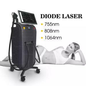 Cabelo a laser Diodo Remover 2 alça pode funcionar ao mesmo tempo 3 comprimento de onda 600W 755nm 808nm 1064nm Cold Hair Remove Machine Rejuvenescimento