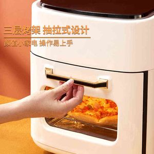 15l Big Capacity Synlig luft Fryer Oven Baking Roast Chicken Pizza Oven Freidoras de Aire Freidora de Aire Sin Aceite T220821