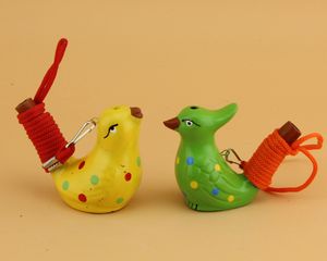 Ręcznie robiony ceramiczny gwizdek Śliczny styl Kształt Ptak Kid Toys Dift Nowator Vintage Design Water Ocarina for Children Toys Dh97