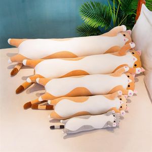 Simanfei süße Katze gefüllt Plüschspielzeugpuppen Dakimakura dekorative Rückenkissen Rückenlehne Wurf Körperkissen Bettauto MX200716260f