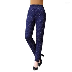 Calças femininas Capris 2022 Roupas de meia idade feminino algodão grande tamanho de inverno Impressão térmica Adicionar calças de cintura alta Cashmere 1830