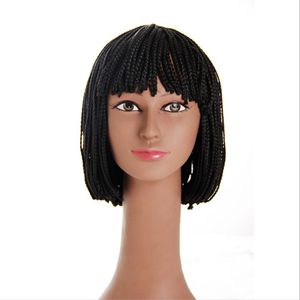 Wholesale box braid bob wig for sale - Group buy Whole s Inventor inch Braided Box Braid Wig Heat Resistant Synthetic Wig with Bangs Short Bob Wigs for Black Women182j