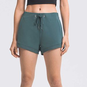 Shorts esportivos respiráveis de secagem rápida NWT L-153 Shorts femininos para treino fitness Leggings femininas para academia de corrida Yoga Calças atléticas de elastano