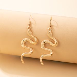 Brincos góticos de queda de cobra para mulheres 18K Jóias de orelhas prateadas de ouro 18k