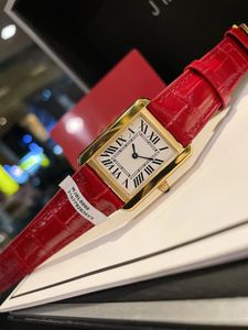 Kobieta zegarek nowa seria czołgów Top Fashion Casual Gold 27 mm 24 mm prawdziwy skórzany kwarc Montres Ultra Thin Lady Wristwatches