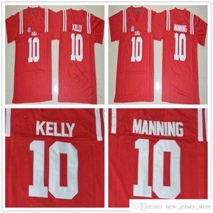 NCAA Ole Miss Rebels College Football Wear #10 Eli Manning Jersey Home Red Mens zszyte 10 Chad Kelly koszulki S-XXXL