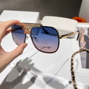 Vintage Head Sunglasses Mens Windproof Luxury Brand Glasses Womens Gradient Metal Fashion Big Frame Gradient Sunglass Summer Travel Vacation 2023
