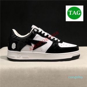 Bapesta Sta Low Shoes apes Casual Shoes Мужчины женщины Nigo Патентная кожаная черная синяя