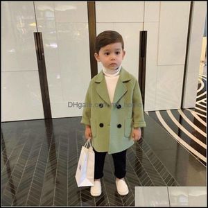 Coat Baby Boy Girls Woolen Jacket Long Double Breasted Warm Infant Toddle Lapel T Spring Autumn Winter Outwear Clothes Mxhome Mxhome Dhib0