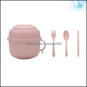 Schüsseln 1 Satz Wheat St Suppenschüssel Behälter mit großem Fassungsvermögen Praktische Lunchbox Pink Drop Delivery 2021 Home Garden Kitche Carshop2006 Dhwxg