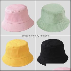 Inne domowe ogród unisex bawełniane czapki wiadra kobiety letnie filta przeciwsłoneczne panama kapelusz mężczyzna czysty kolor sunbonnet fedoras na zewnątrz fis yydhhome dhrt5