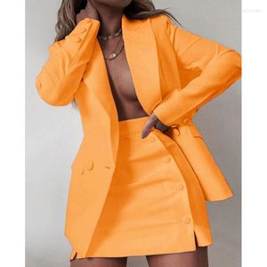 Dwuczęściowa sukienka moda dla kobiet słodyczy uliczna kolor podstawowe zestawy blezerów płaszcza szczotki szczupła marynarka 2022