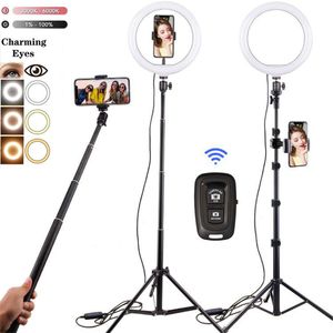 26cm 30cm Photo Ringlight Led Selfie Ring Light Phone Remote Control Lamp Photography Lighting With Tripod Stand Holder Youtube Video