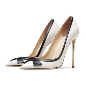 2022 New BowknotnOt Moda High Heels Sapatos Sexy para Mulher Bombas Senhoras de Designer de Designer Sapatos de Vestido de Evening T220813