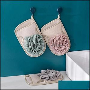 Andere Hausgartenbürsten Bäder Handschuh für Duschen Körperreinigung Doppelseitige Handtuchkugel Dusche Mas Bürstenhandschuhe Scrubber B Yydhhome Dhpsl