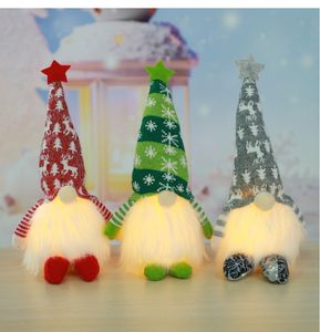 Christmas faceless old man doll with lights glowing Rudolph doll dwarf ornaments wholesale
