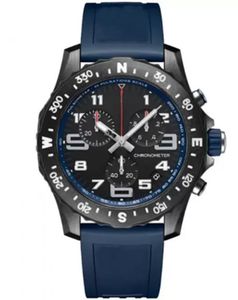 Роскошные мужские часы Japan Super Quartz Endurance Pro Chronograph 48mm Avenger Hurricane Темно-синий каучук 1884 Мужские часы Hardlex Glass Наручные часы