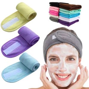 1pc Spa Makeup Toweling Velcro Hairband Women Non-Slip Adjustable Sports Headband Yoga Bath Shower Wide Head Band