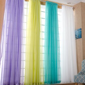 festives Transparent festives White Tulle Curtains for Living Room Decoration Modern Chiffon Solid Sheer Voile Kitchen Curtain