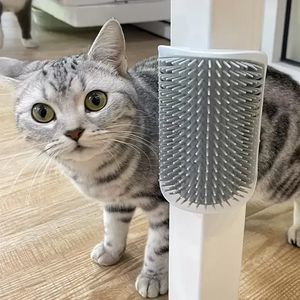 Cat Self Groomer con Catnip Soft Cats Wall Corner Massage Cat Comb Brush strofina il viso con un pettine solleticante Pet Grooming Supply sxaug20