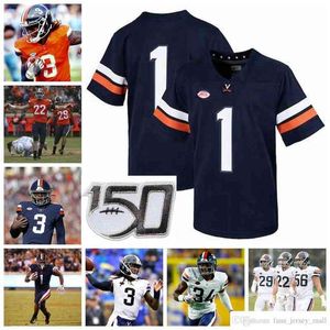 NCAA UVA Virginia Cavaliers College Futbol Formaları Erkekler Brian Delaney Jersey Joey Blount Zane Zandier Mike Hollins Bryce Perkins Özel STI