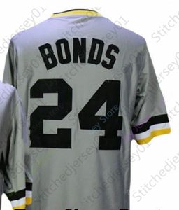 Barry Bonds Custom Baseball usa gorjeta cinza vintage 24 25 Casa fora Aface Amarelo Retro Black Cream ASU Button Button Pessoa Potulador de patch Men