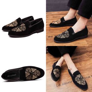 Dres Shoe Misalwa Men Be Penny Loafer 자수 한국인 가죽 신발 디자인 공식적인 드라이빙 평평한 대형 크기 38 46 220723