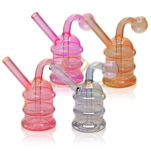 OB-1809 Neue beliebte bunte rauchende Wasserrohre 4,6 Zoll kleine und exquisite Shisha Pyrex-Glasölbrennerrohre