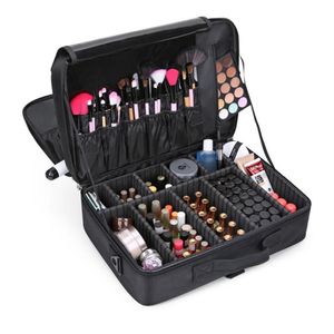 Cosmetic Bags Women Professional Suitcase Makeup Box Make Up Bag Organizer Storage Case Zipper Big Large Toiletry Wash Beauty Pouc277Z
