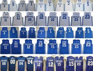 NCAA Kentucky Wildcats Delk Jersey Custom 24 Mashburn 0 Fox 4 Rondo 1 Booker Calipari 11 Wall 12 Towns 15 Cousins ​​23 Davis College Man Youth Fallball