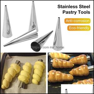 Baking Pastry Tools Stainless Steel Et Conical Beveler For Making Croissant Bread Wheel Dough Wooden Handle Kitchen Tool Dro Mxhome Dhrj1