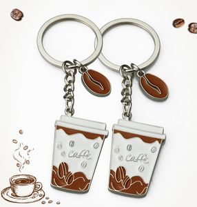 New Coffee Cup Keychain Women Men Designer Exquisite Alloy Key Chains Accessory Gifts Keyring Bags Charms for Unisex