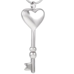 AirAz013 Lock You In My Heart Key Shape Funeral Urn Necklace Engravable Stainless Cremation Pendant for Loved Ones Ashes Holder270N