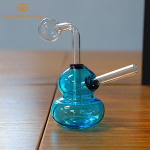 OB-2115 2022 New Design 5 Inches Small Smoking Pipes Gourd Shape Hookah Bright Color Water Glass Pipes