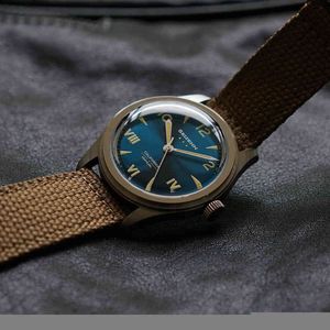 California Zifferblatt Handaufzug Uhr Emaille Vintage Field Army Seizenn Herren mechanisch leuchtend