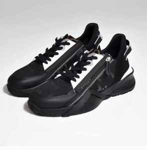 Роскошные мужчины кроссовки кроссовки обувь сетчатой ​​дышащий мужчина на молнии каброплика Rubber Runner Sole Tech Fabrics Casual Walking Trainer Eu38-46