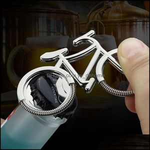 Openers Creative Metal Beer Bottle Opener Fashion Cute Bike Bicycle Keychain Key Rings For Lover Biker Mens Gift Drop Delive Yydhhome Dhkpm