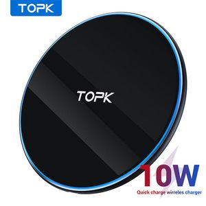 Wholesale led phone charger for sale - Group buy TOPK B02W W Wireless Charger LED Portable Universal Fast Wireless Phone Charger for Samsung S10 S9 S8 Xiaomi Mi9 FY7507294i