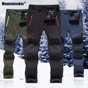 Hunting Pants Mountainskin Men's Winter Fleece Waterproof Outdoor Hiking Softshell Camping Climbing Training Trousers 6XL VA640HuntingHu