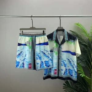 Herren-T-Shirts, Rundhalsausschnitt, bestickt und bedruckt, Sommermode im Polar-Stil mit Streetwear, reine Baumwolle, Gew